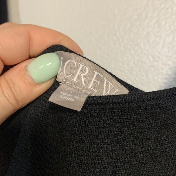 J CREW WOMENS SQUARE NECK KNIT MINI DRESS BLACK LARGE - Picture 6 of 9